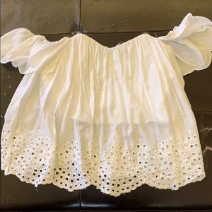 Fun white off the shoulder top.